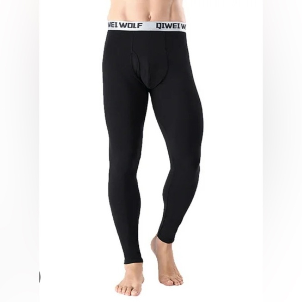 NWOT Mens Warm Thermal Black Leggings